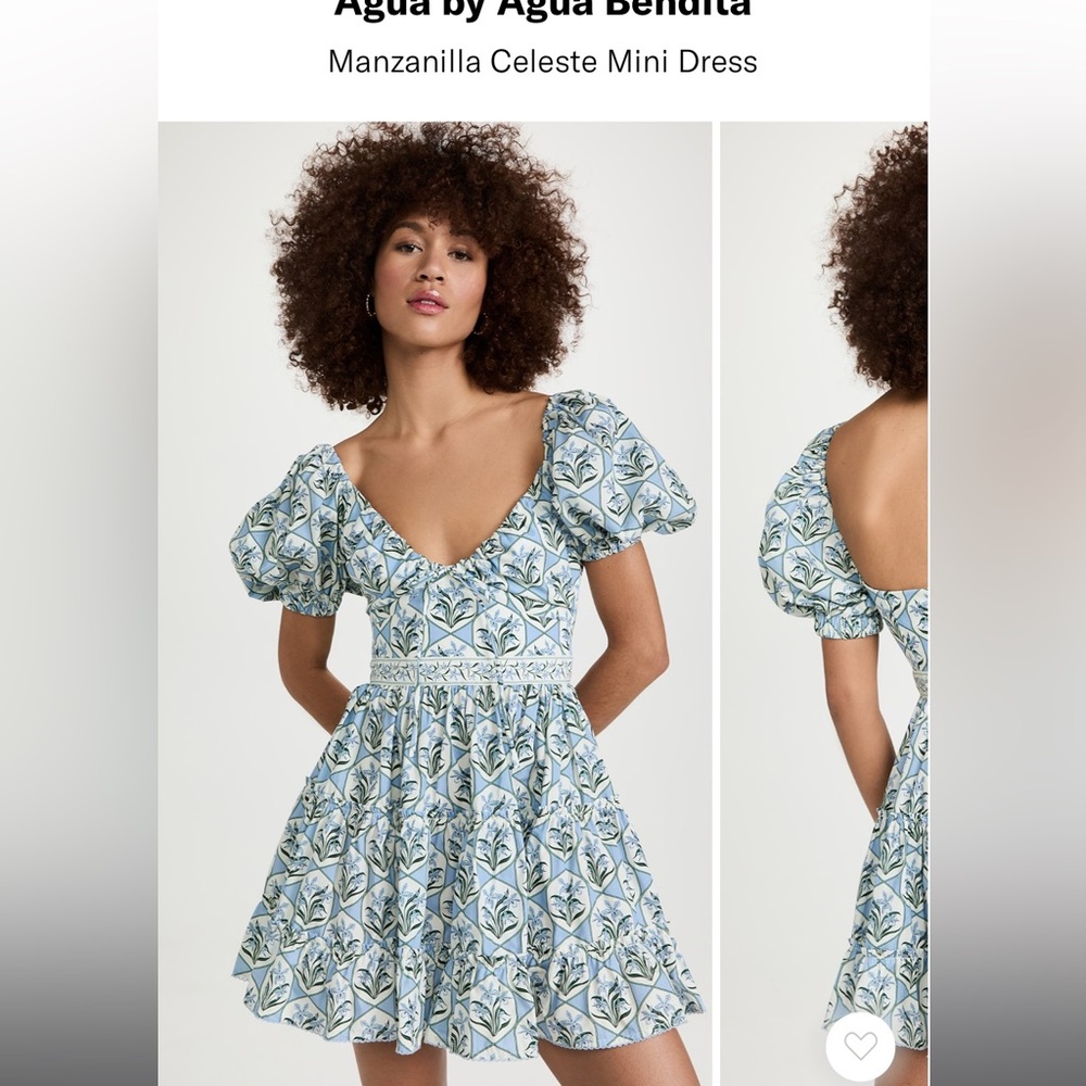NWOT Agua by Agua Bendita Manzanilla Celeste Mini Dress